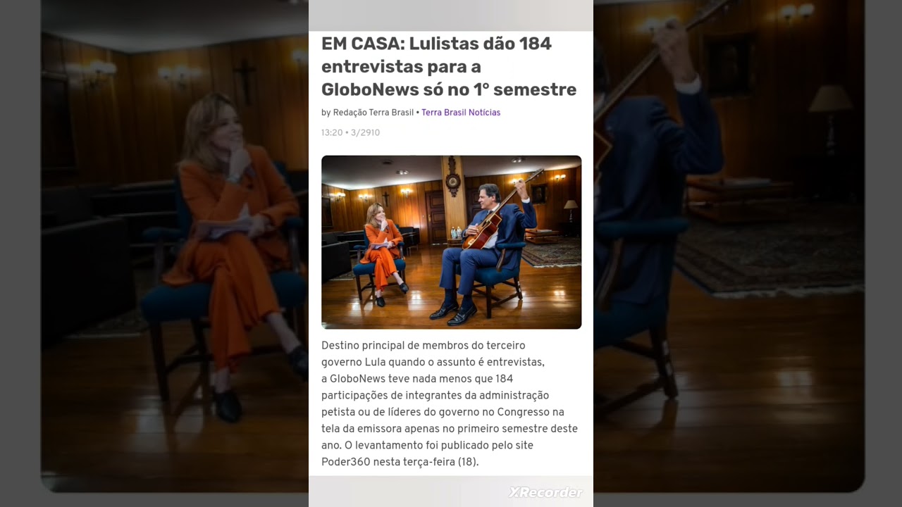 EM CASA: Lulistas dão 184 entrevistas para a GloboNews só no 1° semestre