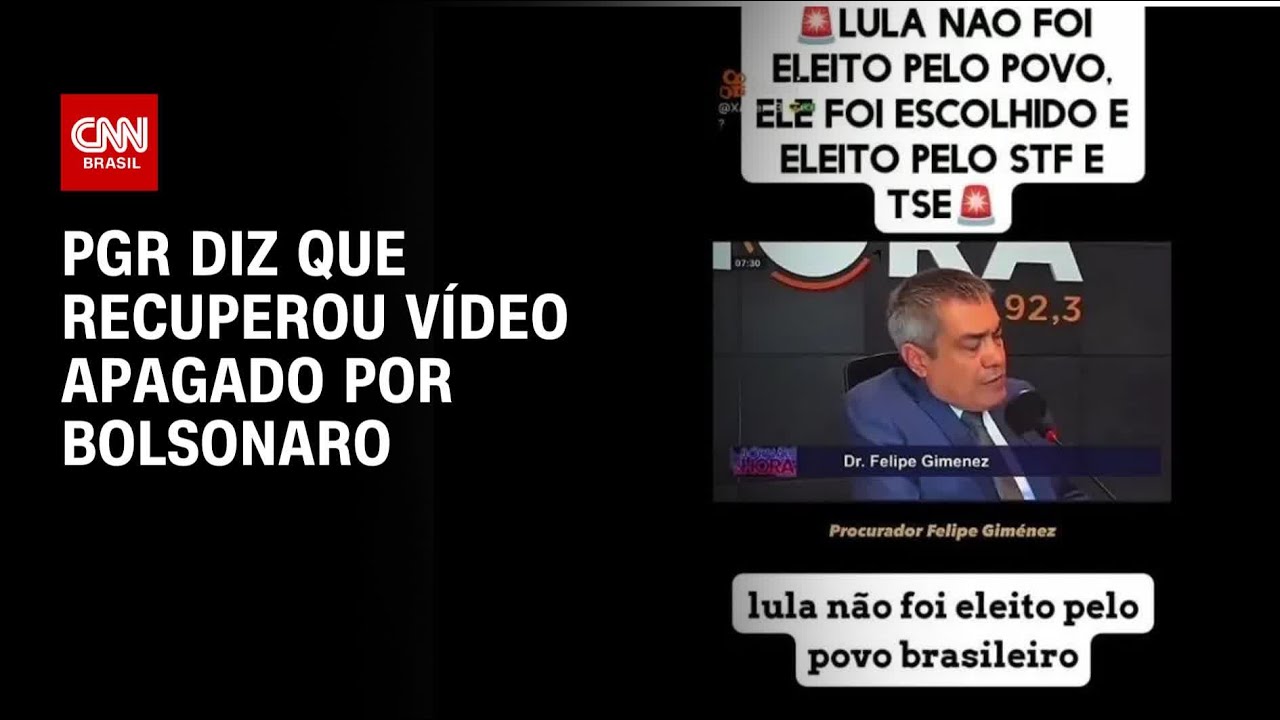 PGR diz que recuperou vídeo apagado por Bolsonaro | CNN 360º