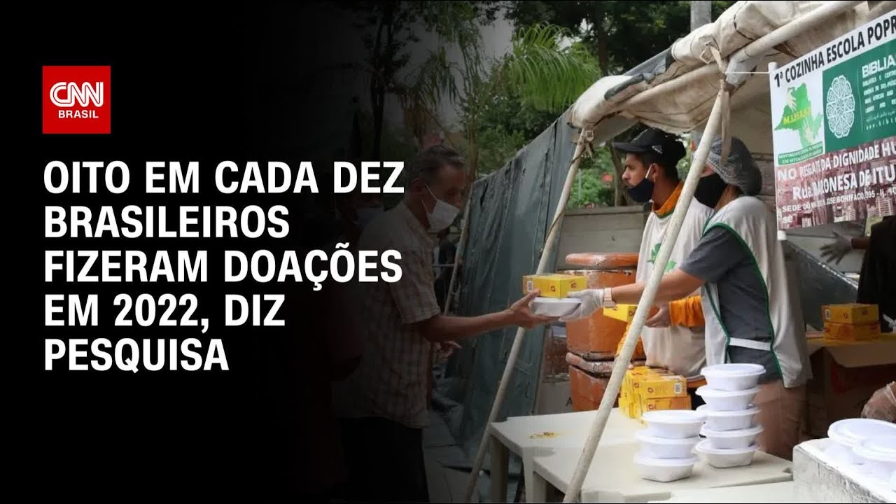 Oito em cada dez brasileiros fizeram doações em 2022, diz pesquisa | CNN PRIME TIME