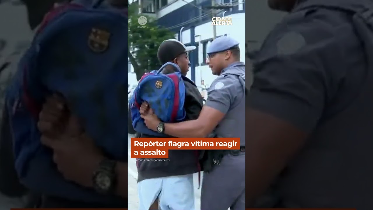 Repórter flagra vítima reagir a assalto #shorts #cidadealerta