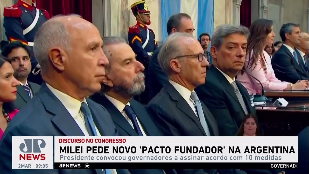Milei pede novo ‘pacto fundador’ em discurso na abertura do Congresso argentino