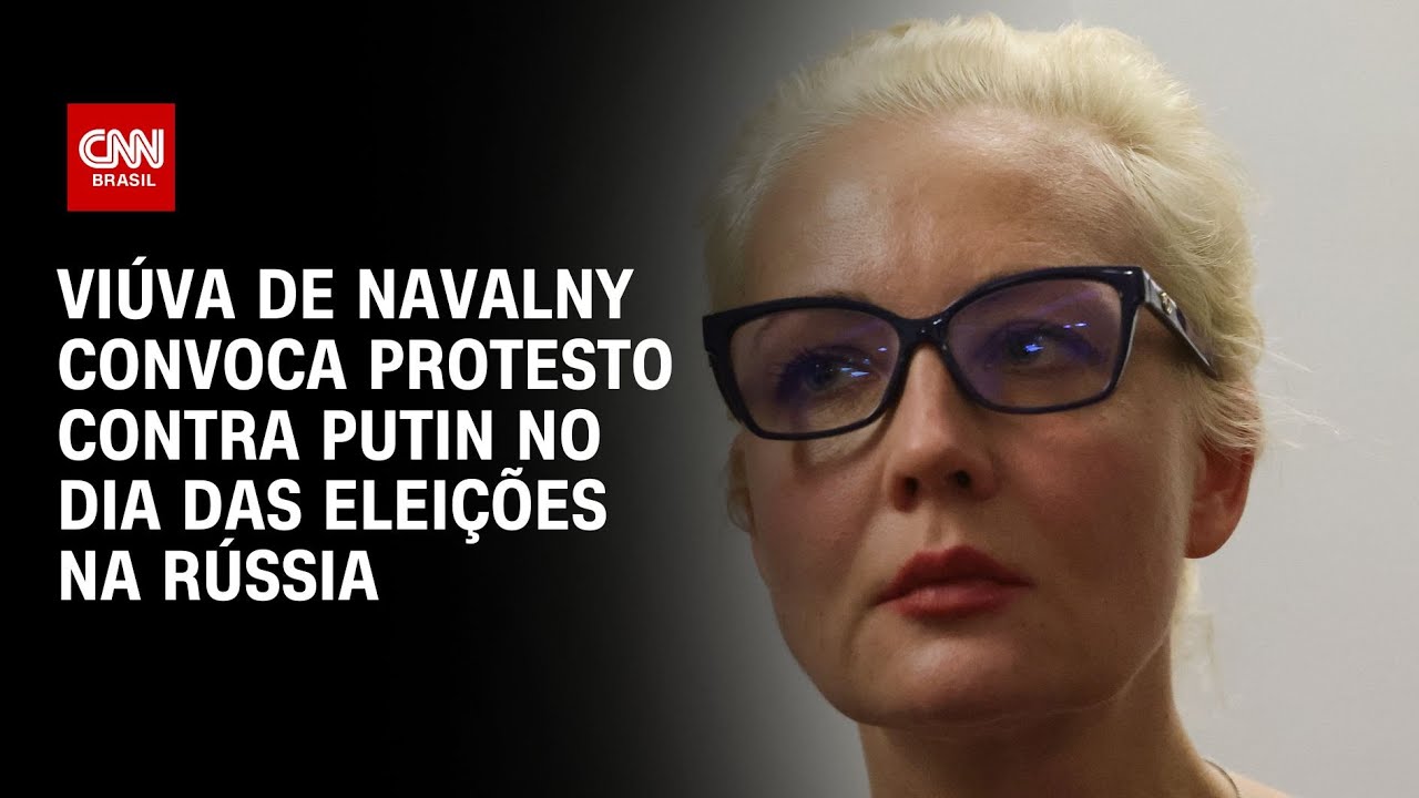 Viúva de Navalny convoca protesto contra Putin no dia das eleições na Rússia | LIVE CNN