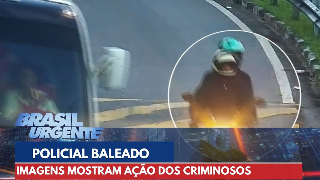 Imagens mostram ação de criminosos que balearam policial em assalto | Brasil Urgente
