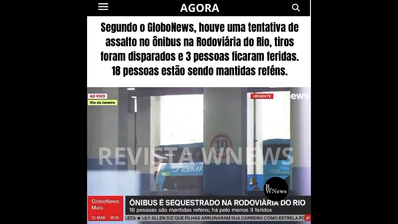 🚨AGORA: Segundo o GloboNews, houve uma tentativa de assalto no ônibus na Rodoviária do Rio.