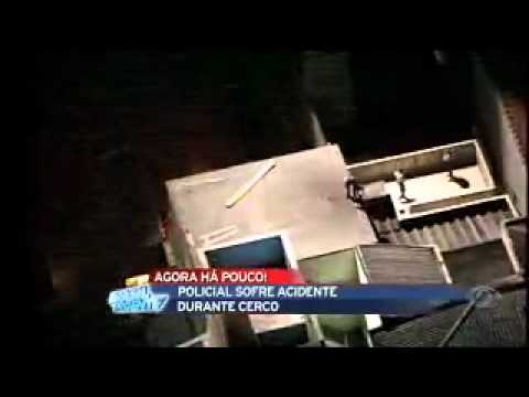 Policial cai do telhado "Brasil Urgente – SP "