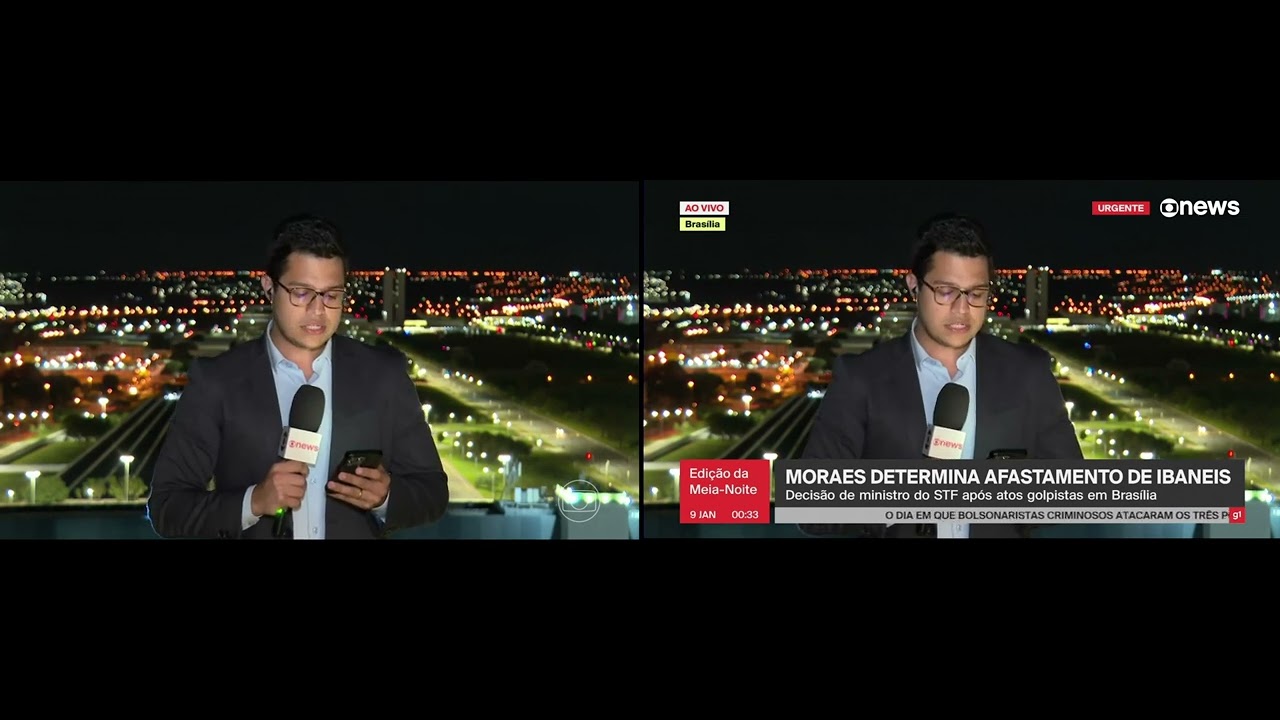 PLANTÃO: Alexandre de Moraes afasta governador Ibaneis Rocha Comparação Globo x Globonews Multiview